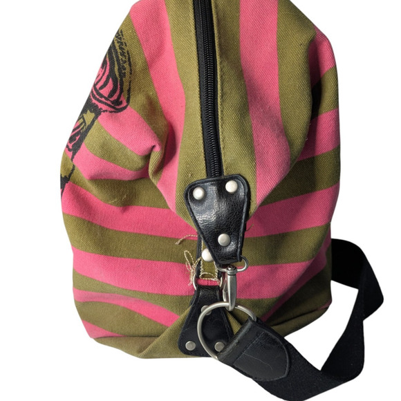 Andy Warhol x Loop Campbell Soup Pink Striped Large Duffel Bag Travel Pop Art - Picture 14 of 16